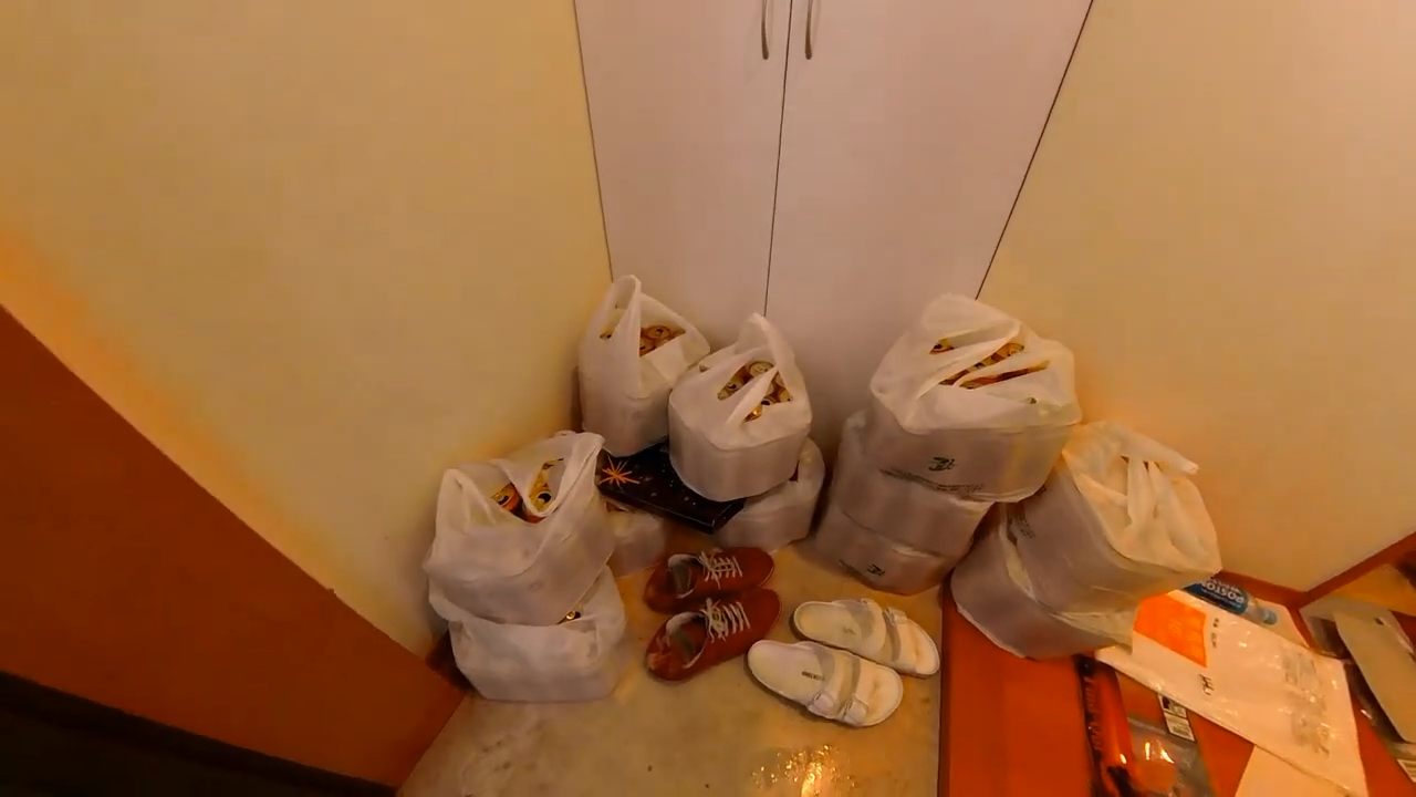 空き缶ゴミ屋敷：玄関