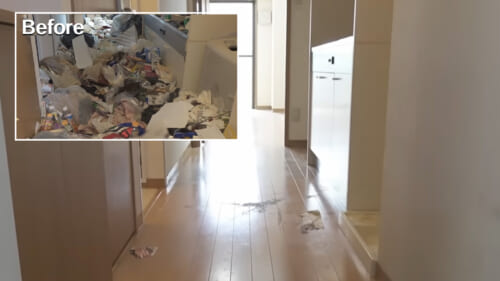 ゴミ屋敷片付けのビフォーアフター廊下