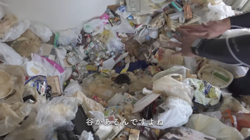 ゴミ屋敷にある谷間