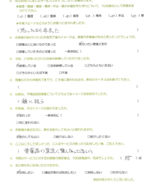 お客様アンケート画像