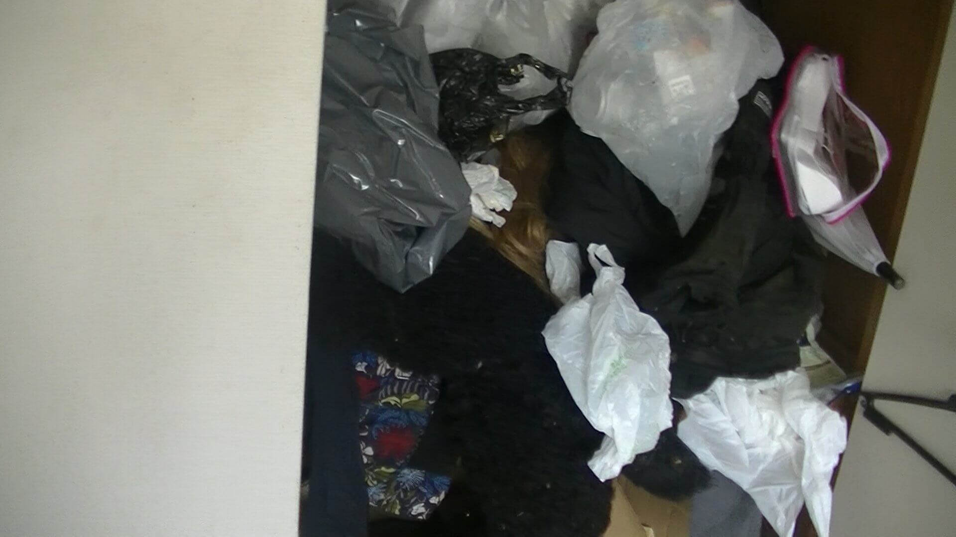 ゴミ屋敷の押し入れ