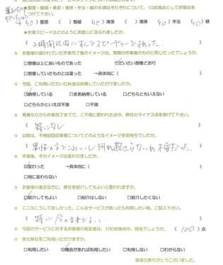 お客様アンケート画像