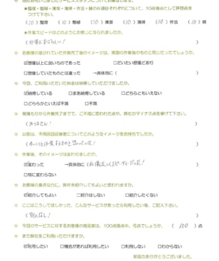お客様アンケート画像